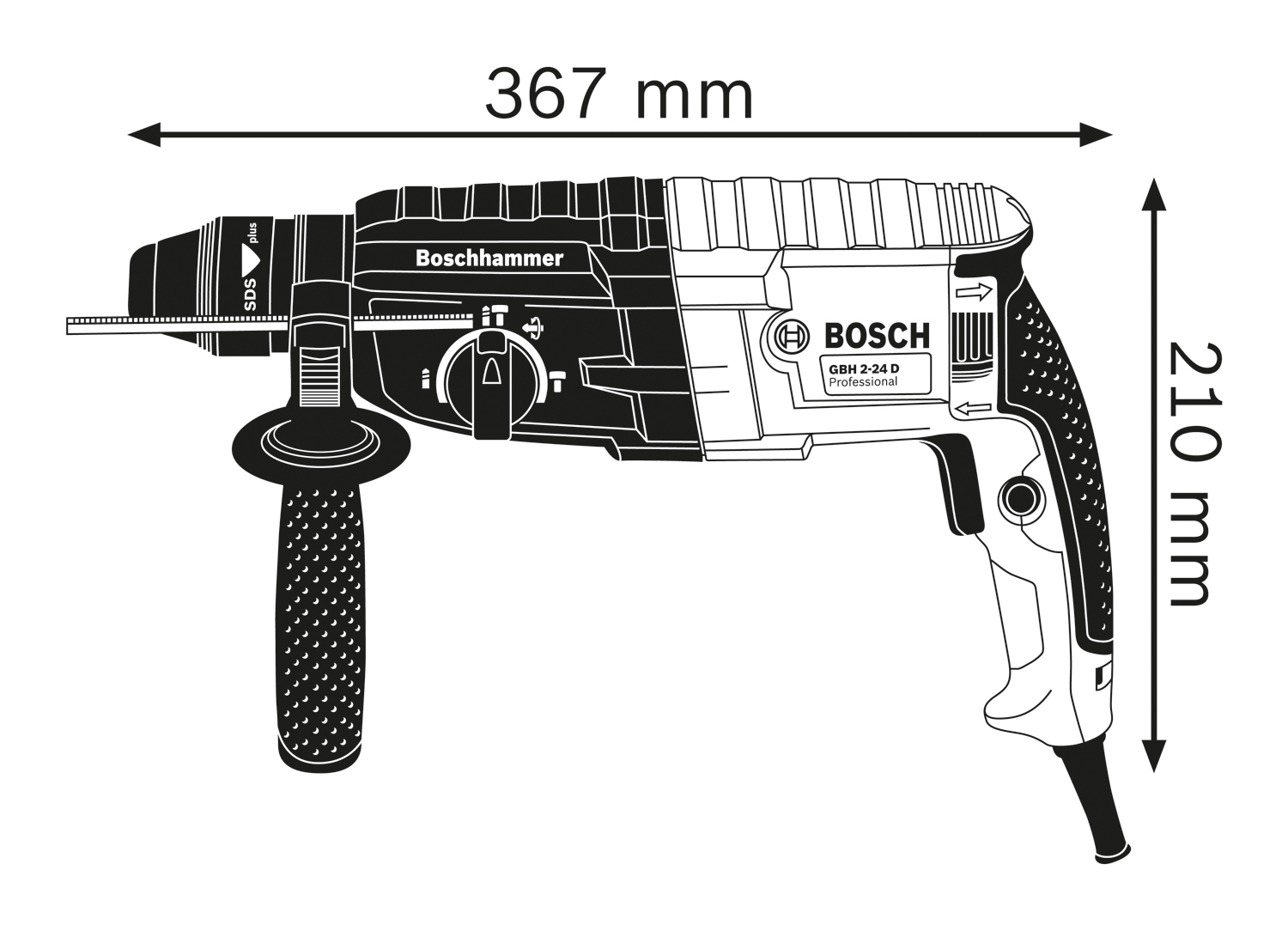 BOSCH GBH 240 Elektro-pneumatski čekić za bušenje sa SDS plus prihvatom 0611272100 - 2