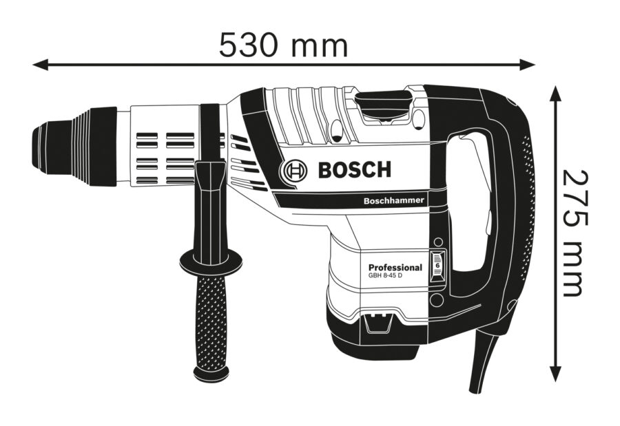 BOSCH GBH 8-45 D Elektro-pneumatski čekić za bušenje sa SDS max prihvatom 0611265100 - 3