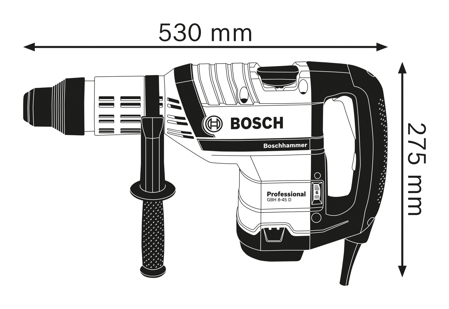 BOSCH GBH 8-45 D Elektro-pneumatski čekić za bušenje sa SDS max prihvatom 0611265100 - 3