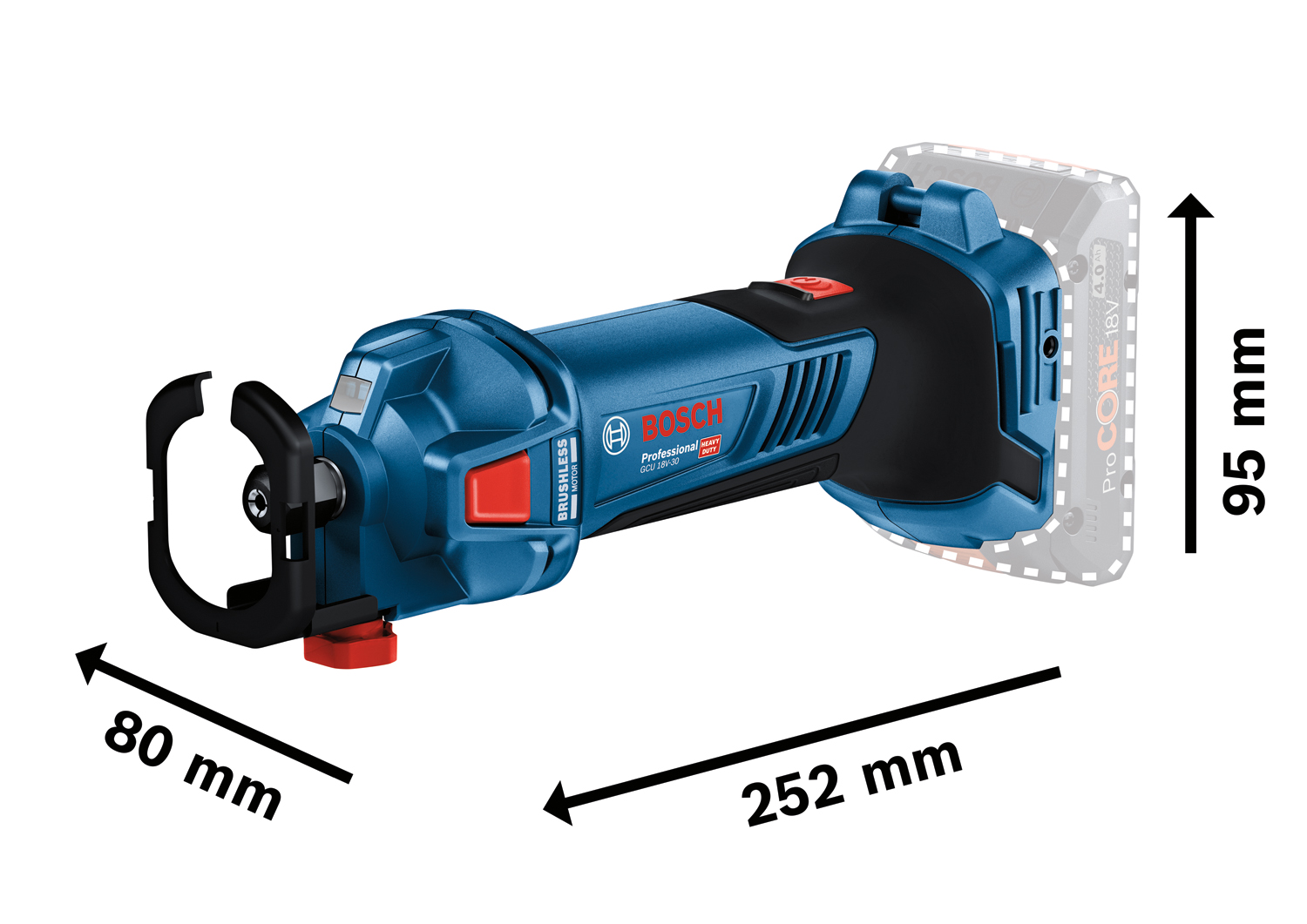 BOSCH GCU 18V-30 Akumulatorska površinska glodalica za suvu gradnju 06019K8000 - 3