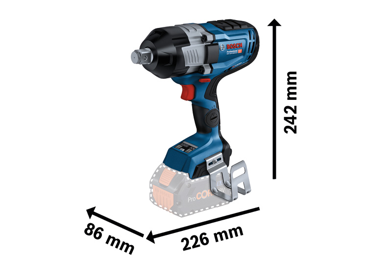 BOSCH GDS 18V-1600 HC Akumulatorski udarni odvrtači , Solo, Karton 06019M1000 - 2