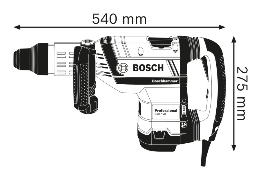 BOSCH GSH 7 VC Elektro-pneumatski čekić za štemovanje sa SDS max prihvatom 0611322000 - 3