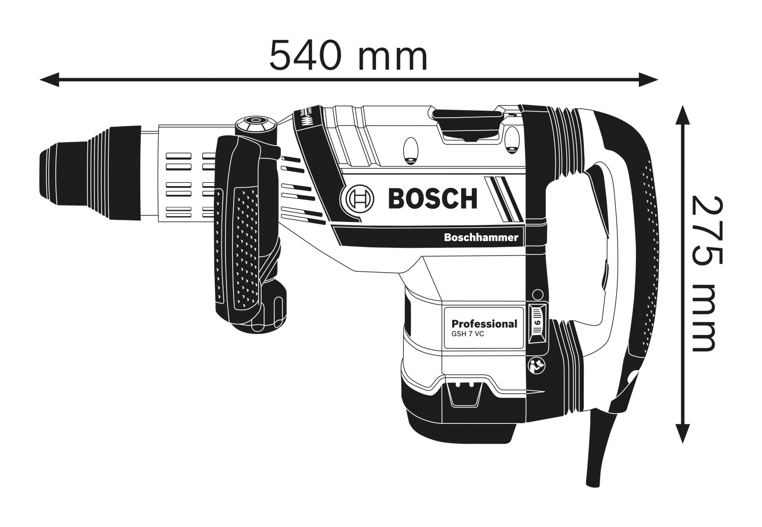 BOSCH GSH 7 VC Elektro-pneumatski čekić za štemovanje sa SDS max prihvatom 0611322000 - 3