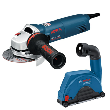 BOSCH Kombinovani komplet: Set GWS 14-125 električna ugaona brusilica + GDE 115/125 FC-T nastavak za usisavanje 0615A5004R - 1