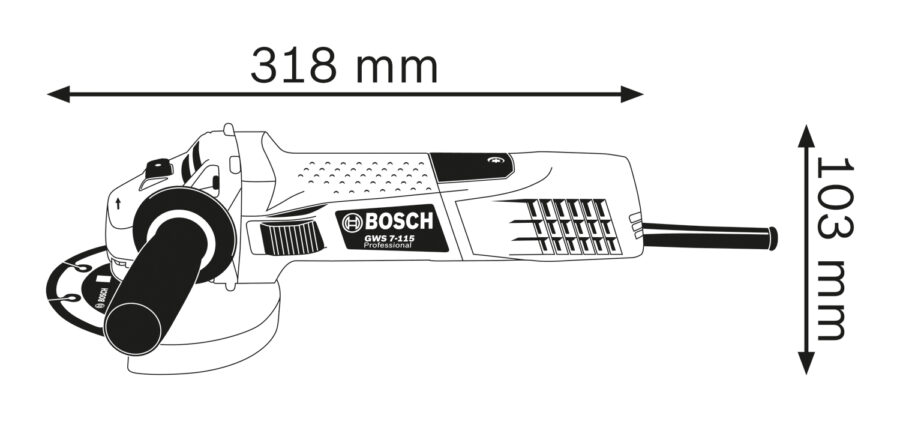 BOSCH GWS 7-115 Professional Ugaona brusilica 0601388106 - 3
