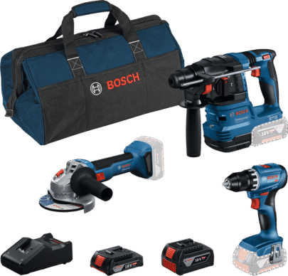 Komplet od 3 alata od 18 V: GSR 18V-45 + GBH 18V-22 + GWS 18V-8 + GBA 2.0 Ah + GBA 4.0 Ah + GAL 18V-40 + torba - 1
