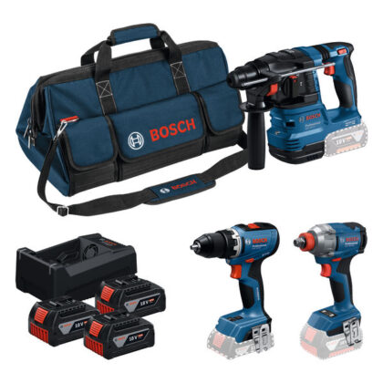 BOSCH Komplet od 3 alata od 18 V: GSR + GDX + GBH + 3x5,0 Ah + GAL 12V/18V-80 0615A50093 - 1