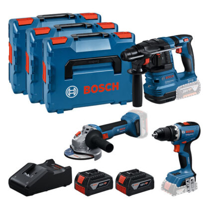 BOSCH Komplet od 3 alata od 18 V: GSR 18V-65 + GBH 18V-22 + GWS 18V-8 + 2x GBA 5.0 Ah + Brzi punjač GAL 18V-40 Professional 0615A5009G - 1