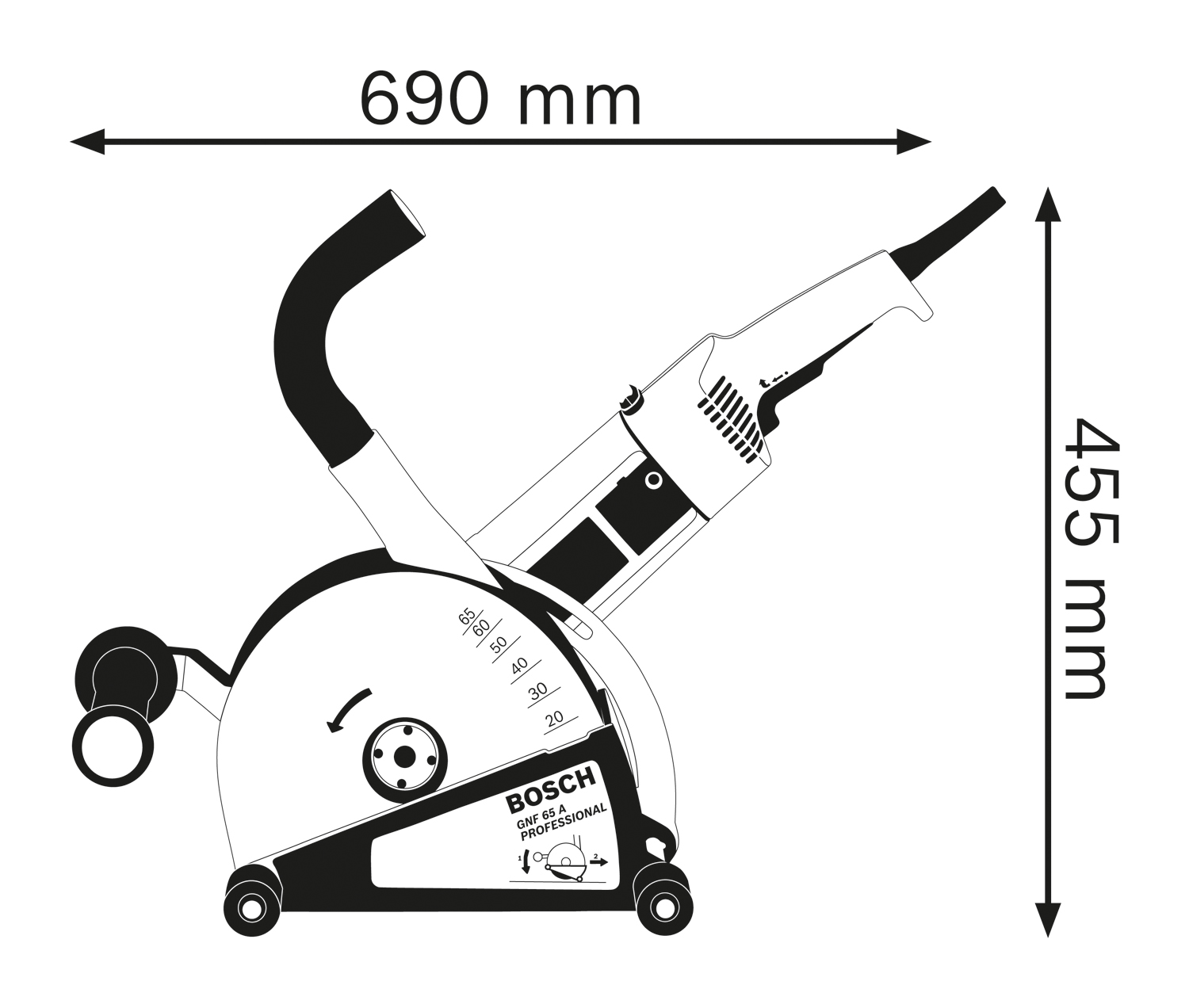 BOSCH GNF 65 A Glodalica za žlebove u zidovima 0601368708 - 2