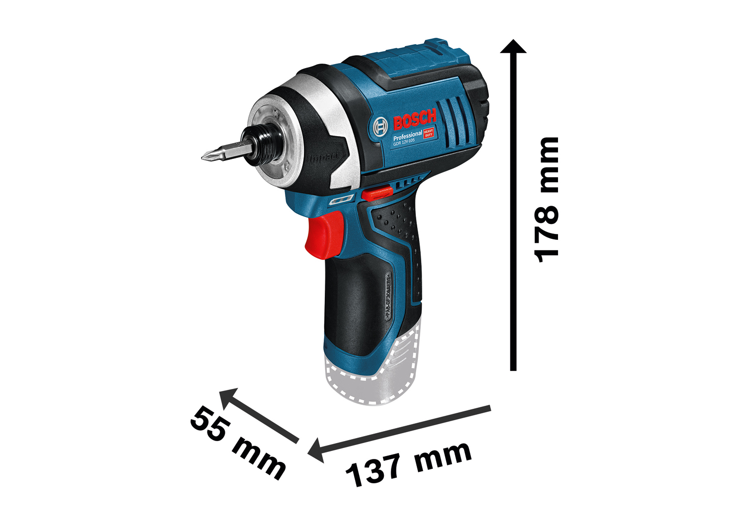 BOSCH GDR 12V-105 Akumulatorski udarni odvrtač 06019A6977 - 3