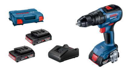 BOSCH Profesionalni set: Akumulatorska vibraciona bušilica-odvrtač GSB 18V-50 + 3XGBA 2,0Ah + GAL 18V-20 u kutiji L-case 06019H5121 - 1
