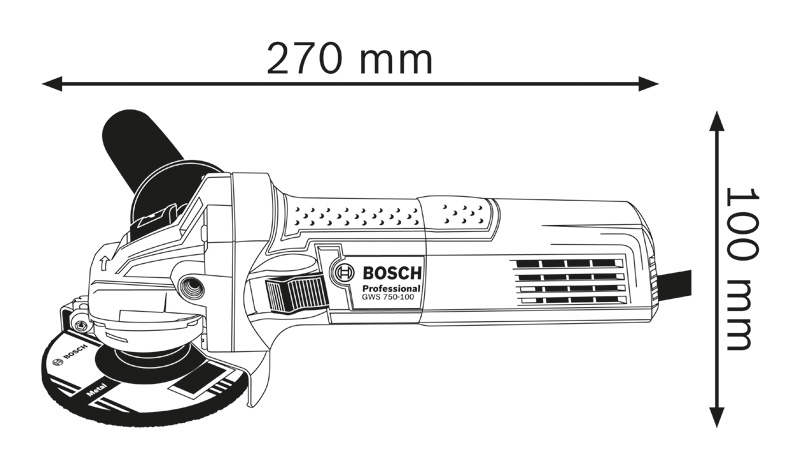 BOSCH GWS 750 S Professional Ugaona brusilica 115mm 0601394120 - 2
