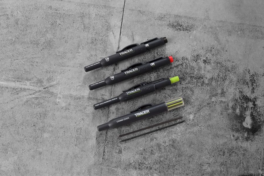TRACER AMK4 Ultimate set za obeležavanje sa građevinskom olovkom za duboke rupe, setom rezervnih mina i 2 markera protiv začepljenja (crni i crveni) - 5