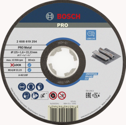 Bosch PRO Metal X-LOCK rezna ploča 125×1.6 mm A 46 S BF oSa ravna - 1