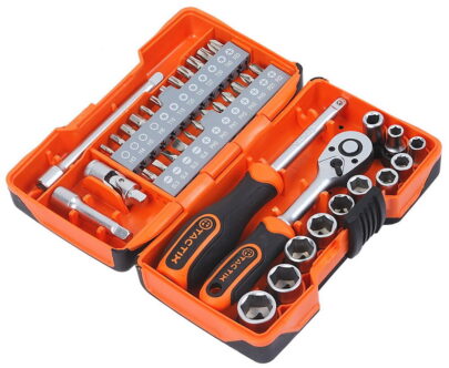 TACTIX Set nasadnih ključeva 1/4″ 40/1, metrički TX365064 - 1