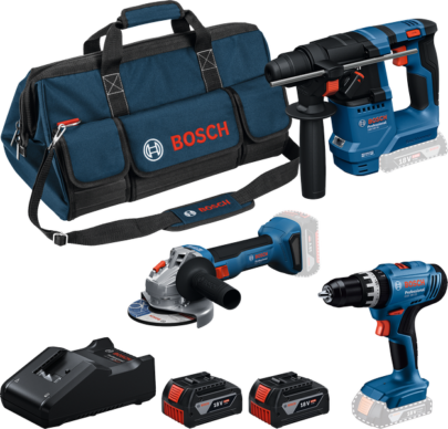 BOSCH Kombinovani set PRO Komplet od 3 alata od 18 V: GSB + GBH + GWS + 2x GBA 4.0Ah + GAL18V-40 - 1