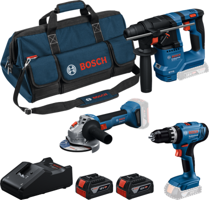 BOSCH Kombinovani set PRO Komplet od 3 alata od 18 V: GSB + GBH + GWS + 2x GBA 4.0Ah + GAL18V-40 0615A500AG - 1