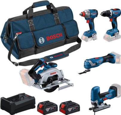 BOSCH Akumulatorski set GSR 18V-65 + GDX 18V-285 + GKS 18V-57-2 + GOP 18V-34 + GST 18V-125 S + 2 x 5,0Ah + torba - 1