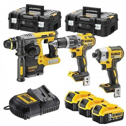 DEWALT DCK368P3T aku set 3 alata 18V XR bez četkica (DCD796 + DCF887 + DCH273) 3x5.0Ah - 1