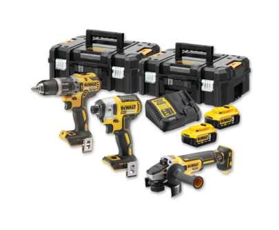 DeWALT aku set 3 alata 18V XR bez četkica (DCD796 + DCF887 + DCG405) 2×5.0Ah DCK384P2T-QW - 1