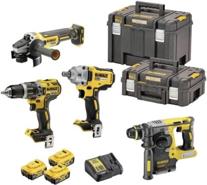 DeWALT aku set 4 alata 18V XR bez četkica (DCD796 + DCF894 + DCH273 + DCG405) 3×5.0Ah DCK428P3T-QW - 1