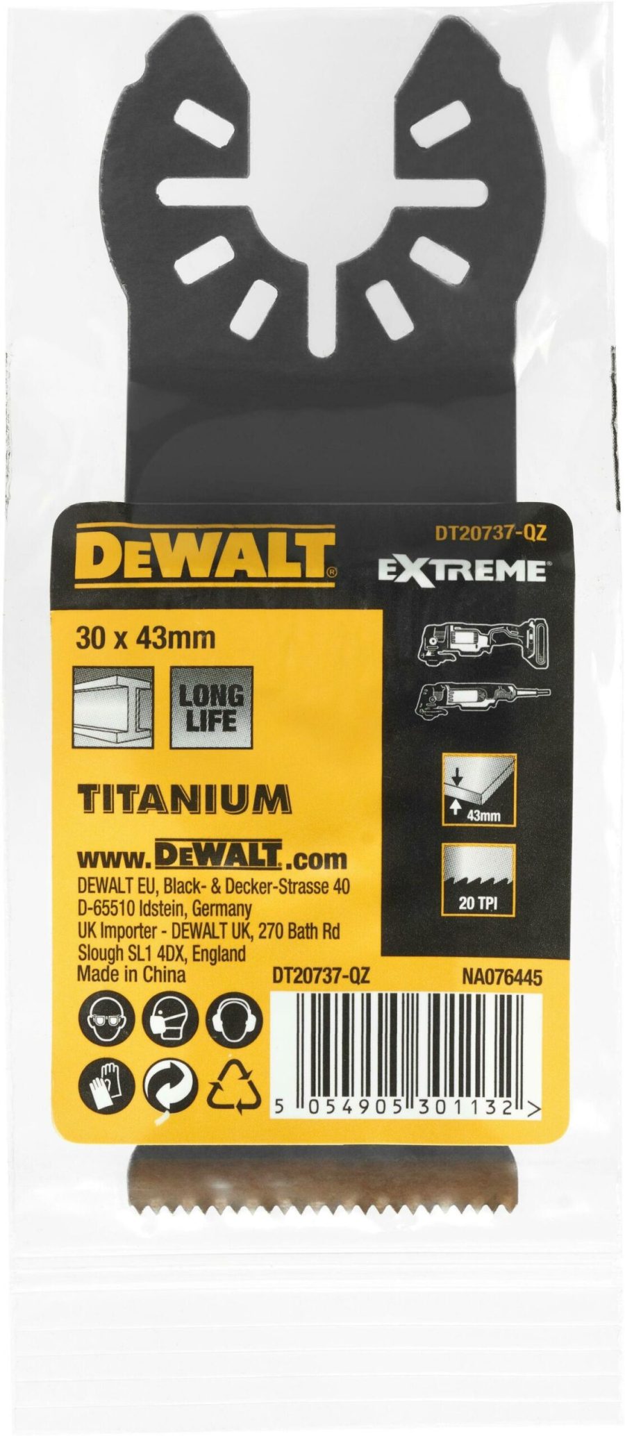 DEWALT DT20737 Titanijumski list testere za metal 30mm x 43mm - 6