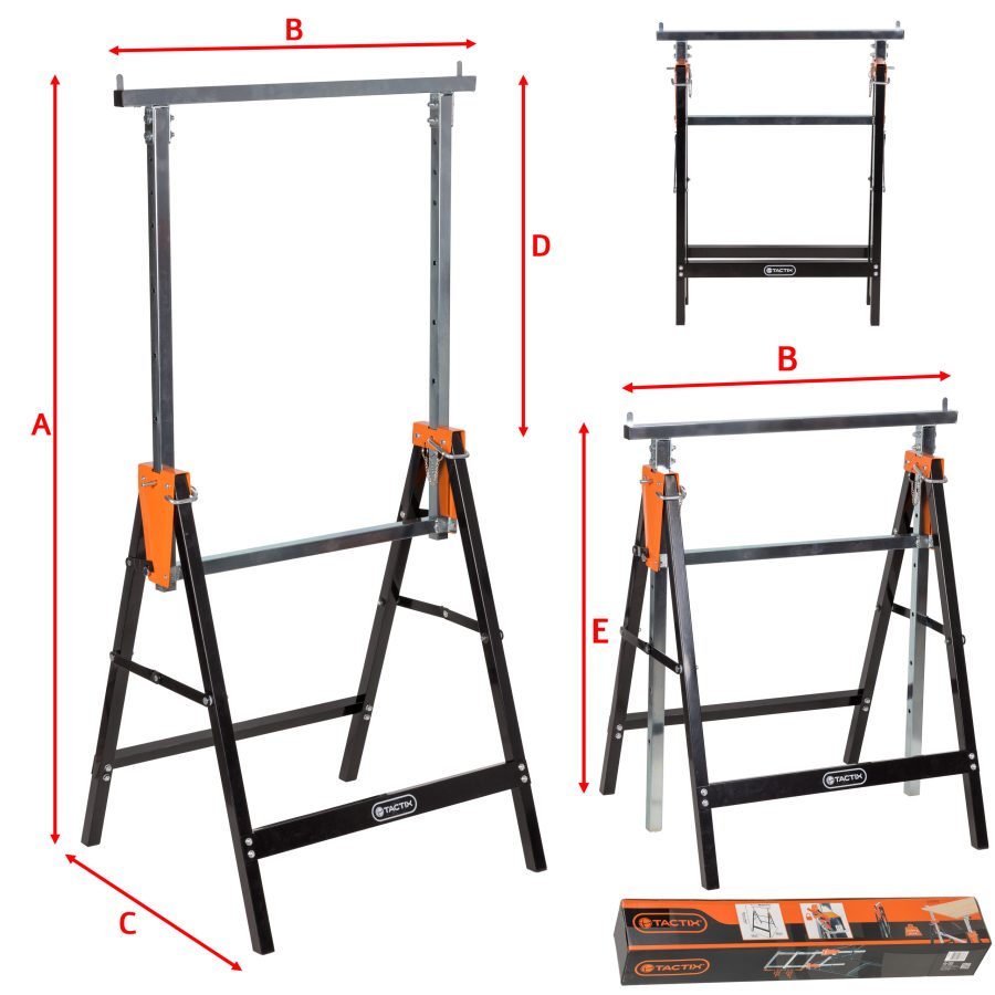 TACTIX Nogari radni sklopivi podesivi 680x580x800-1300mm - 4